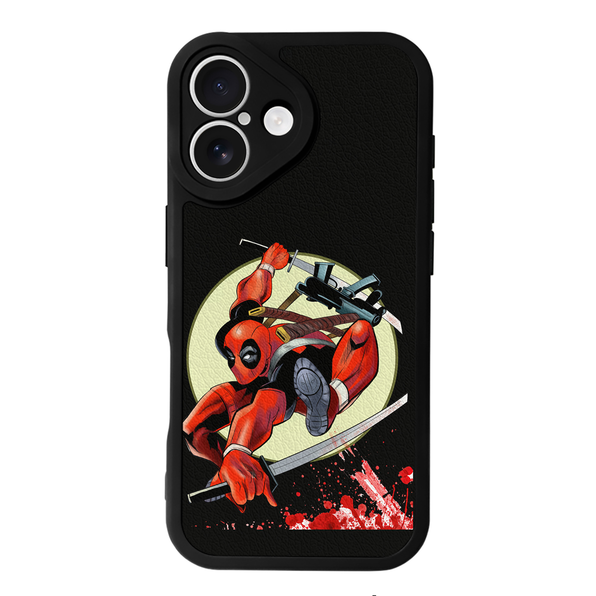 （画像用） Deadpool デッドプール 【iPhone 16シリーズ対応】シリコンスマホケース（レザー調） 材質：シリコン